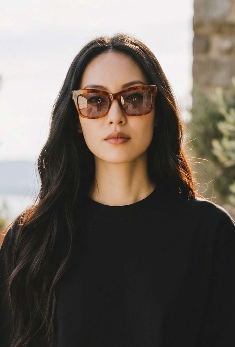 Max Mara LOGO4 MM0010 55-17 140 Tortoise Shell Sunglasses